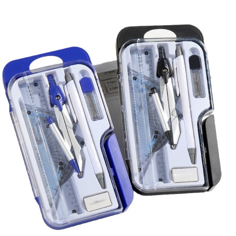 Math Geometry Set With Compass - Set Alat Geometri Matematika 9 Buah