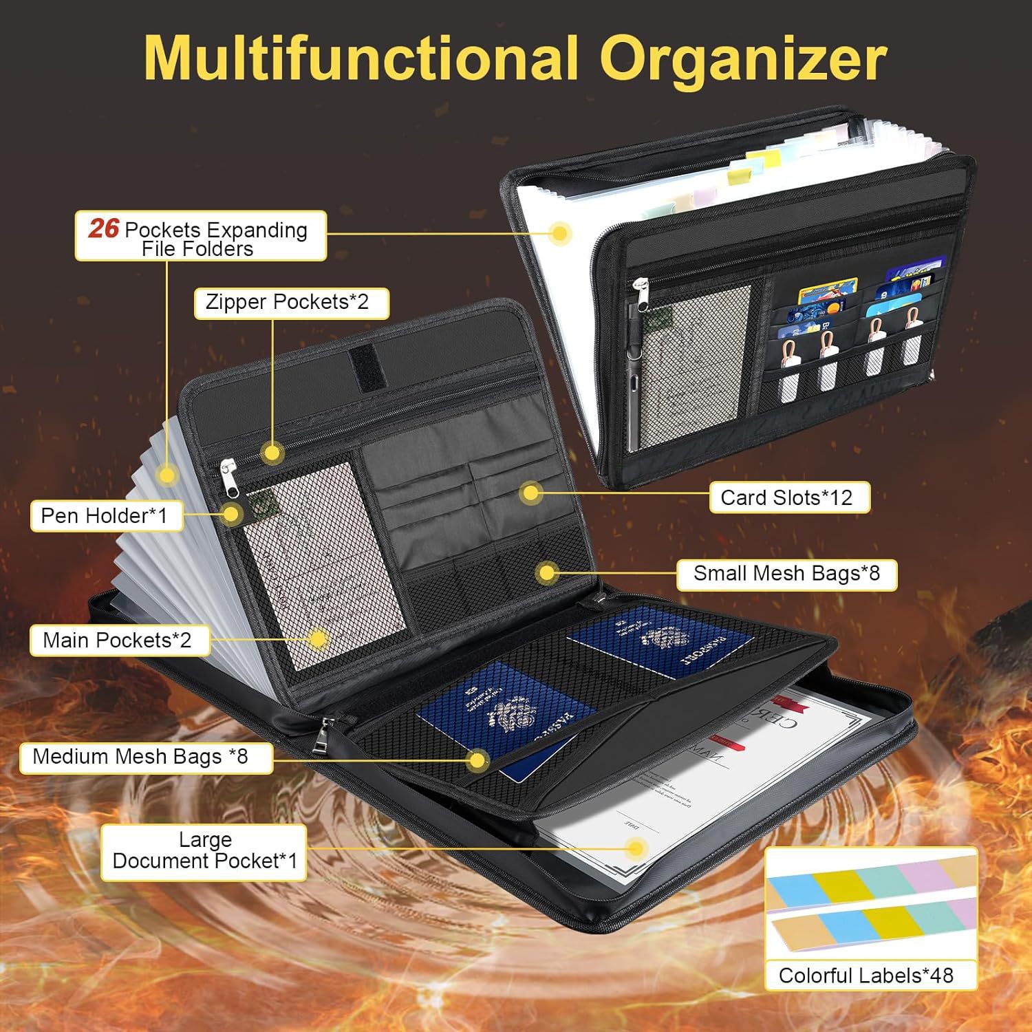 13 Folder Berkas Ekspansi deng - Expandable Accordion File Folder 13 Pockets ulasan dan harga
