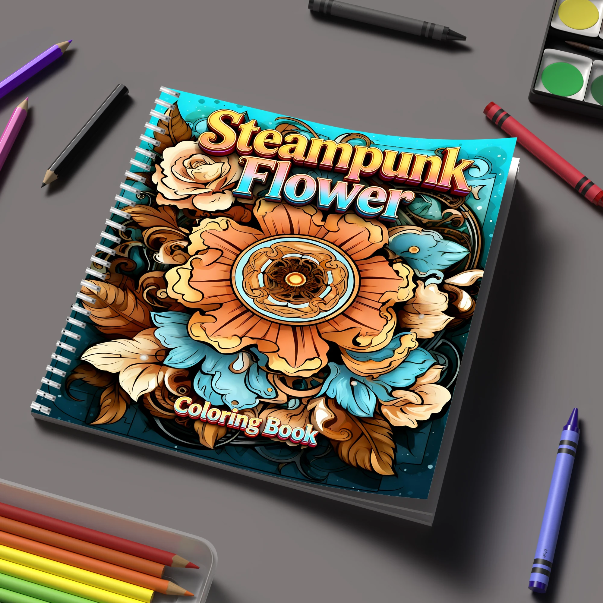 Buku Mewarnai Bunga Steampunk  - School Supplies ulasan dan harga